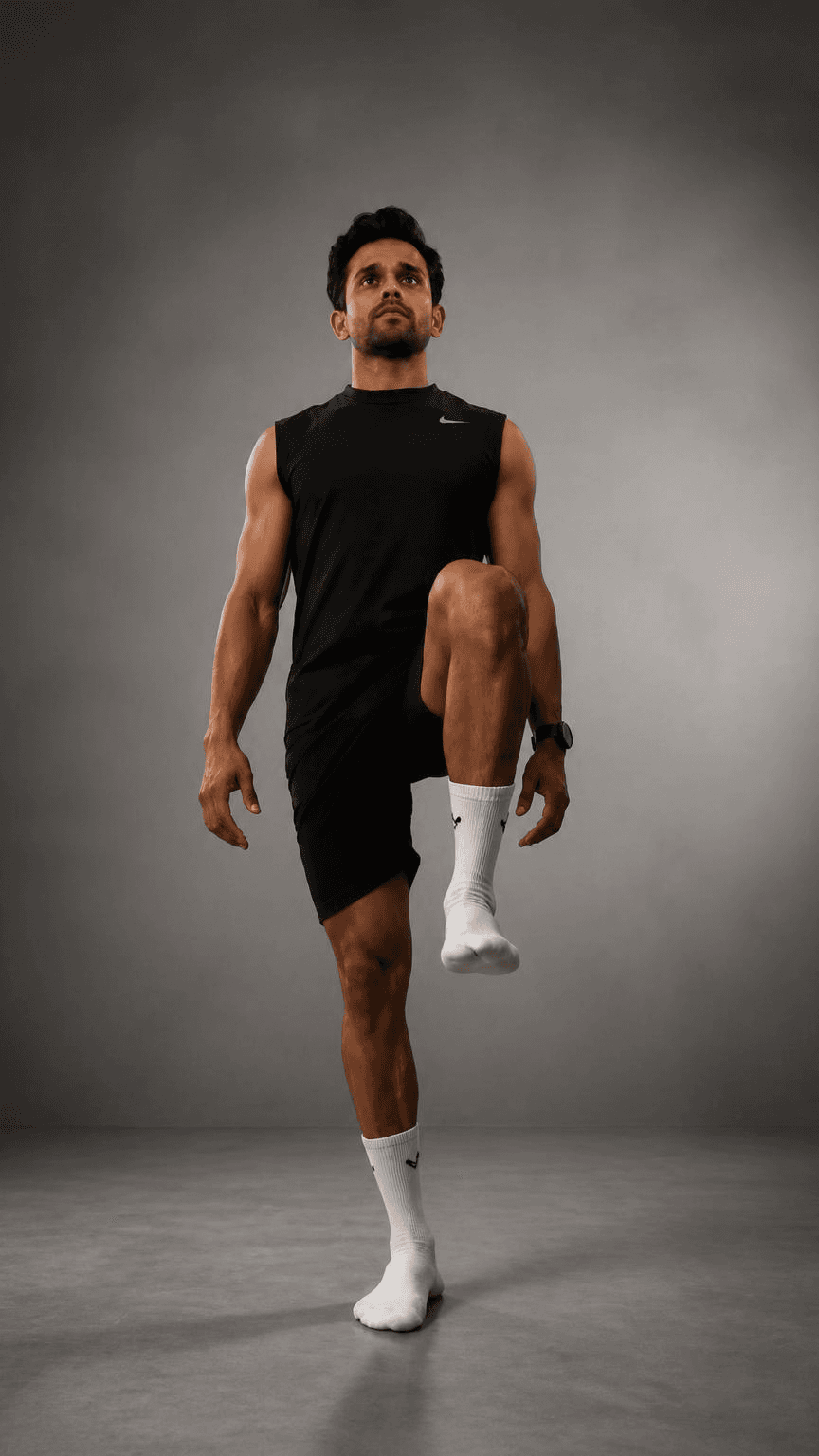 Single-leg stand, eyes open, demonstrated